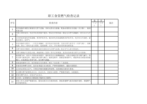 食堂燃气检查记录