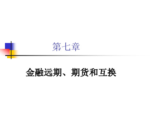 第七章 金融远期、期货和互换