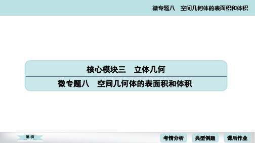 2020高考数学二轮微专题空间几何体的表面积和体积考点考向考题点拨(55张)