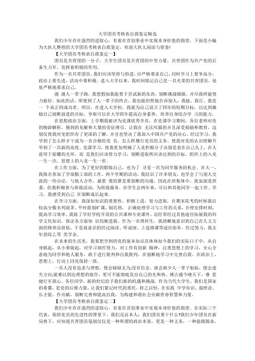 大学团员考核表自我鉴定精选