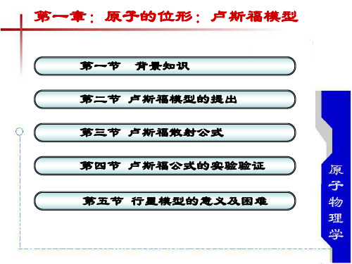 卢瑟福模型的提出 卢瑟福散射公式