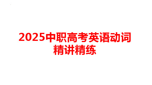 2025中职高考英语动词精讲精练