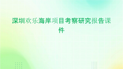 深圳欢乐海岸项目考察研究报告课件