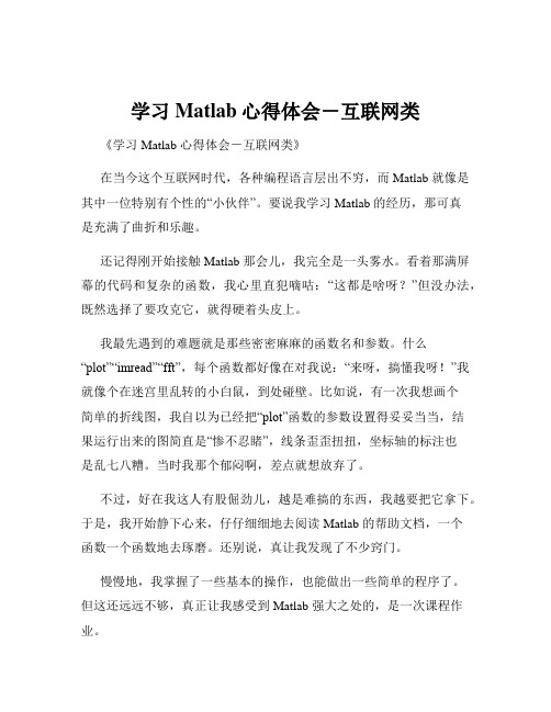 学习Matlab心得体会-互联网类