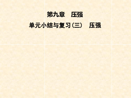 人教版八年级物理下册同步教学第9章 单元小结与复习(三) 压强 PPT课件