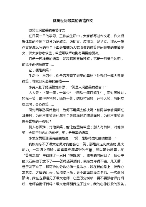 微笑世间最美的表情作文