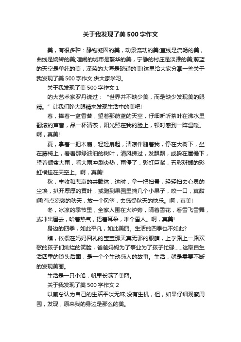 关于我发现了美500字作文