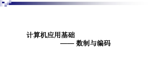 104计算机应用基础数制与编码