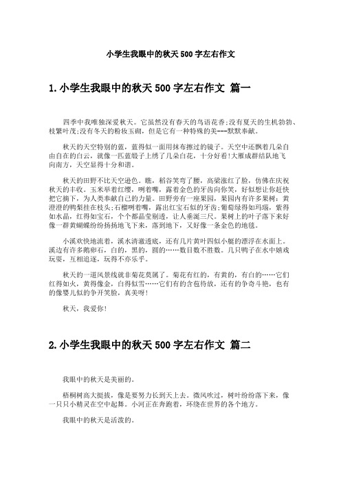 小学生我眼中的秋天500字左右作文