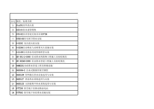 常用规范标准目录