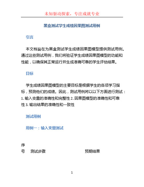 黑盒测试学生成绩因果图测试用例