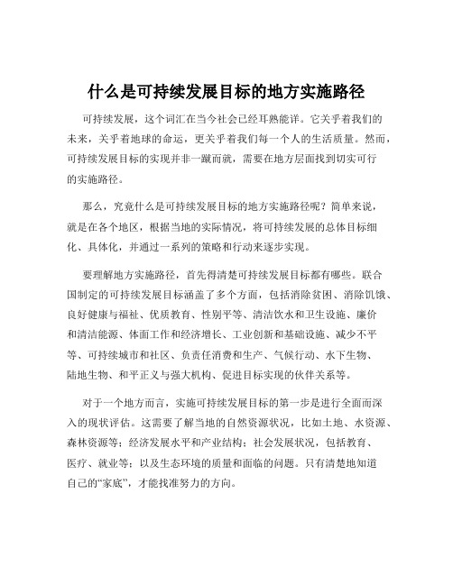 什么是可持续发展目标的地方实施路径