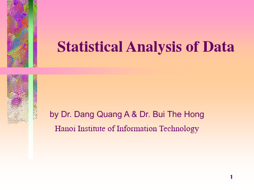 Statistical Analysis of Data