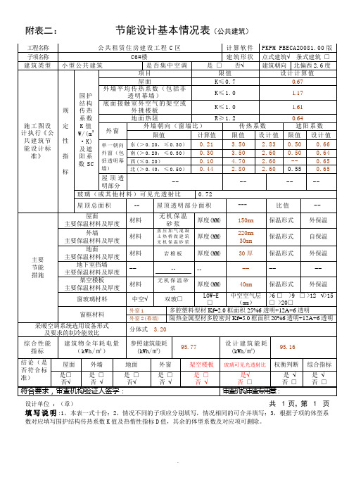 建筑节能基本情况表