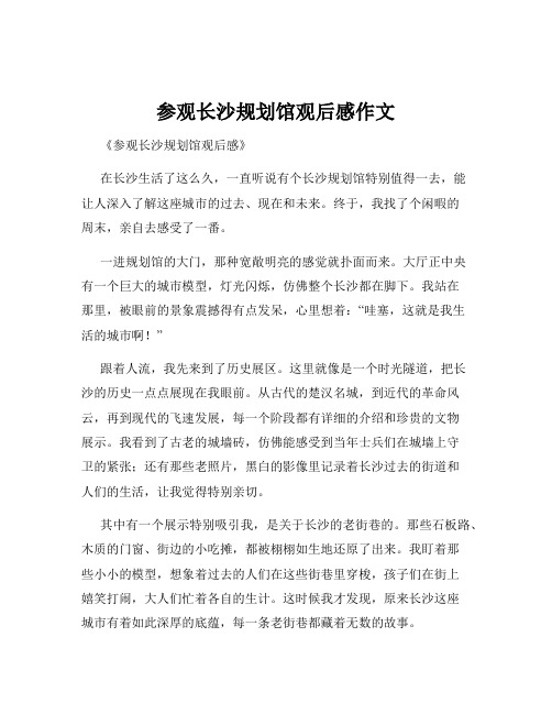 参观长沙规划馆观后感作文