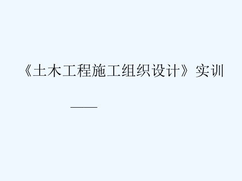 《土木工程施工组织设计》实训指导书