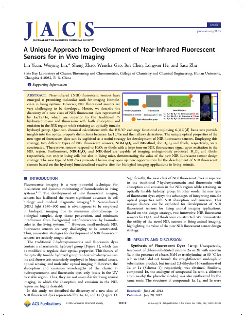 A Unique Approach to Development of Near-Infrared Fluorescent Sensors for in Vivo Imaging