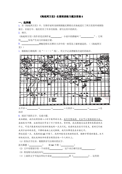 《海底两万里》名著阅读练习题及答案6