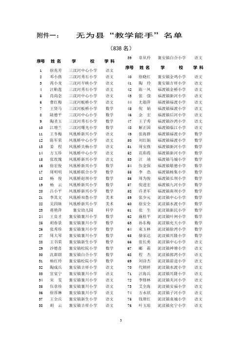 2007年教学能手评选