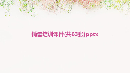 销售培训课件(共63张)pptx