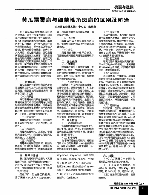 黄瓜霜霉病与细菌性角斑病的区别及防治