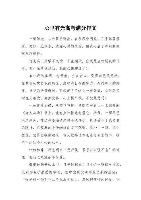 心里有光高考满分作文