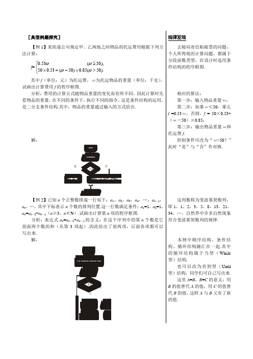 典型例题探究(程序框图)