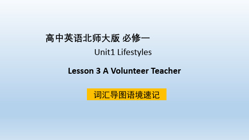 北师大版高中英语必修1 Unit1_Lesson3_词汇导图语境速记