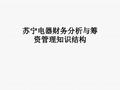 苏宁电器财务分析与筹资管理知识结构