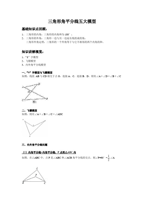 三角形角平分线五大模型