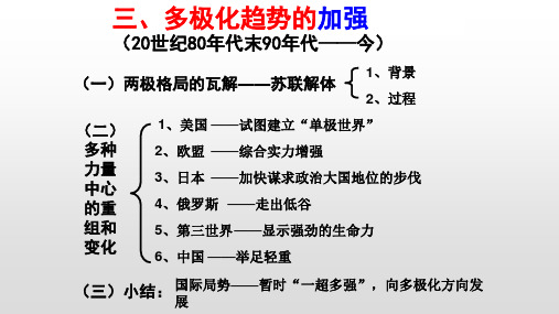 高中历史必修一《专题九当今世界政治格局的多极化趋势三多极化趋势的加强》201