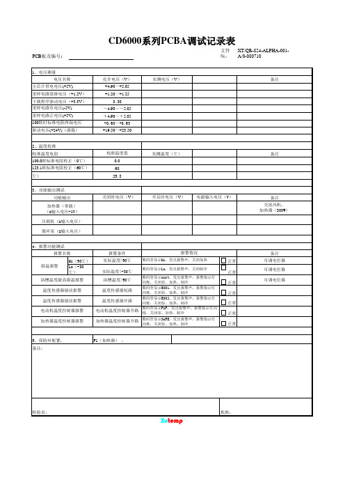 PCB调试记录表CD6000