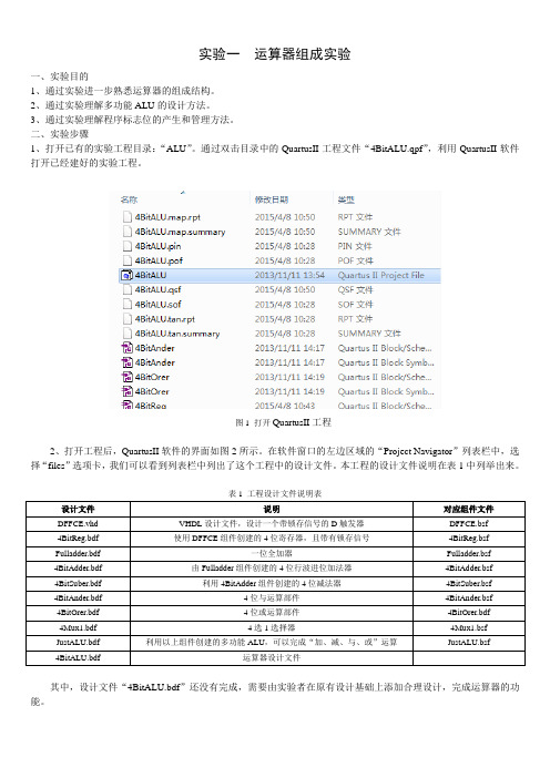 实验01 运算器组成实验