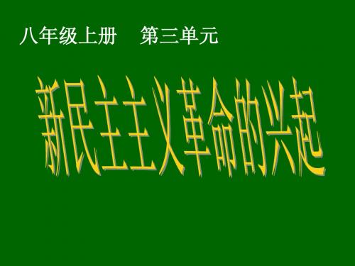 新民主主义革命的兴起