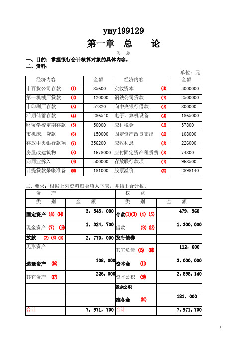 金融企业会计习题集答案.(DOC)