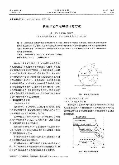 和谐号动车组制动计算方法