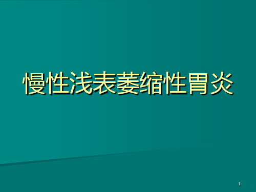 慢性浅表萎缩性胃炎PPT课件