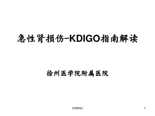 急性肾损伤-KDIGO指南解读