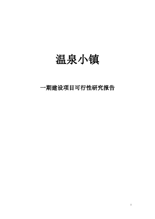 温泉小镇建设项目可行性研究报告