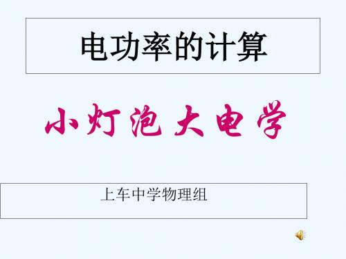 物理人教版九年级全册电功率的计算(灯泡里的物理)