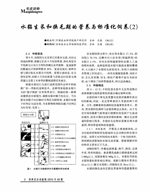 水貂生长和换毛期的营养与标准化饲养(2)