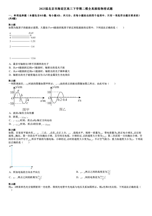 2023届北京市海淀区高三下学期二模全真演练物理试题