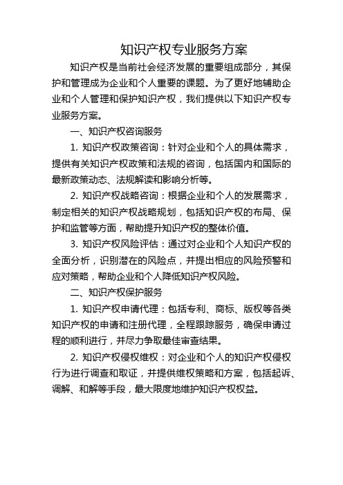 知识产权专业服务方案