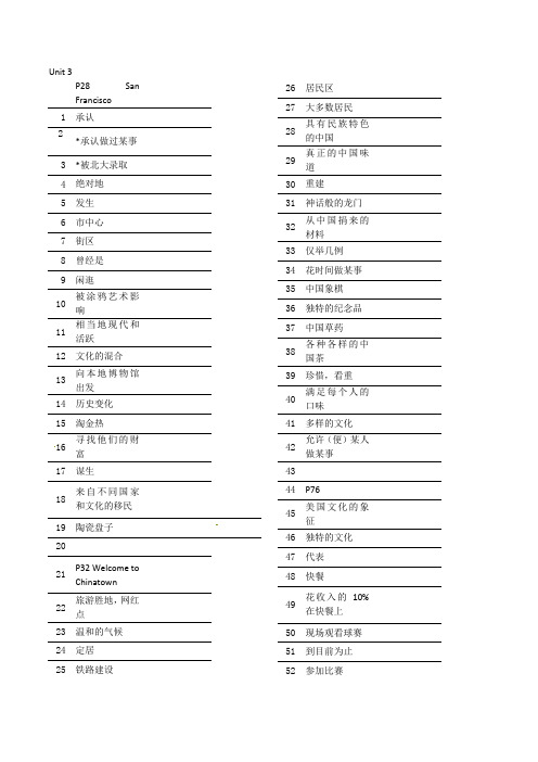 Unit3 课文词块和例句学案 2021-2022学年高中英语人教版选择性必修第二册