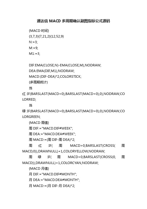 通达信MACD多周期确认副图指标公式源码