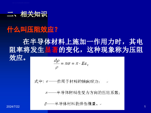 半导体压阻式传感器在液位测量上的应用ppt课件