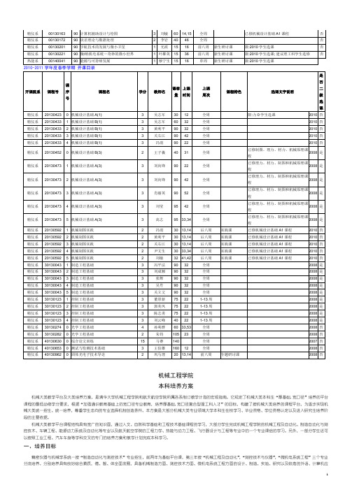 清华大学测控技术与仪器课表及教学计划