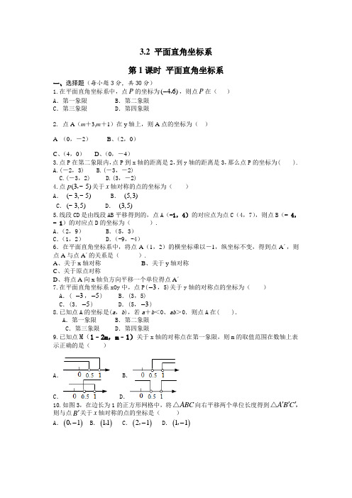 平面直角坐标系 精选 同步配套练习