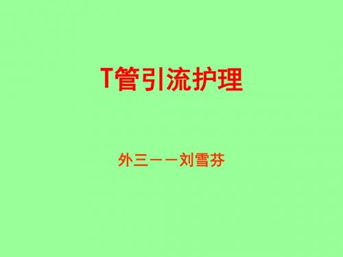 T管引流的护理总结