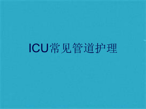 ICU常见管道护理(共32张PPT)